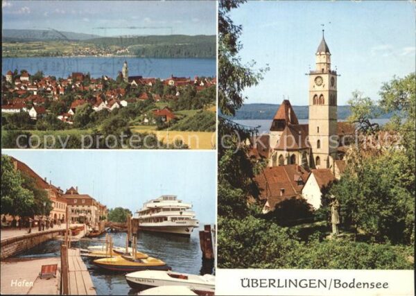 Ueberlingen Bodensee Ortsansicht Kirche Hafen Fähre