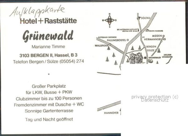 Gruenewald Brandenburg Hotel und Raststätte Grünewald Aufklapp – Bild 2