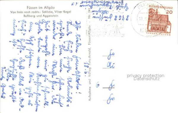 Fuessen Allgaeu Gesamtansicht mit Allgäuer Alpen Uferpa – Bild 2