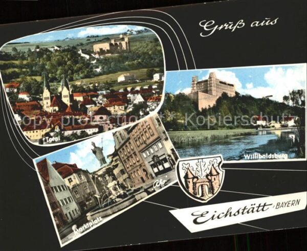 Eichstaett Oberbayern Totalansicht Willibaldsburg Marktplatz