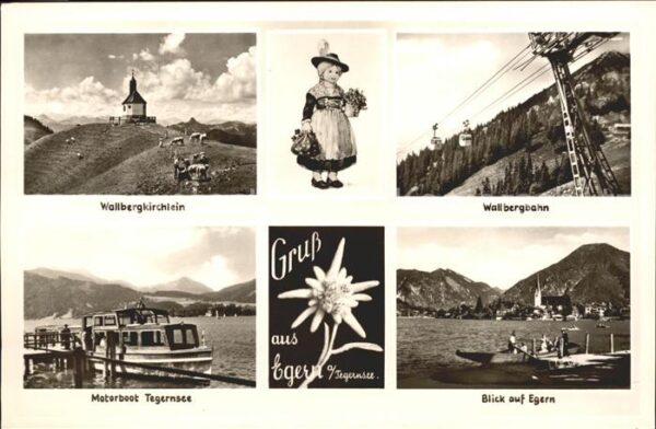 Egern Tegernsee Wallbergkirchlein Kabinenbahn Motorboot