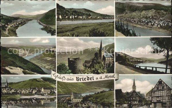 Briedel Teilansichten Weinort Moseltal Burgruin