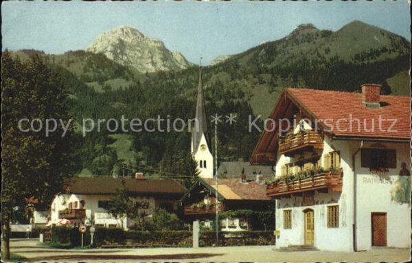 Bayrischzell Blick vom Rathaus zum Wendelstein Bayer
