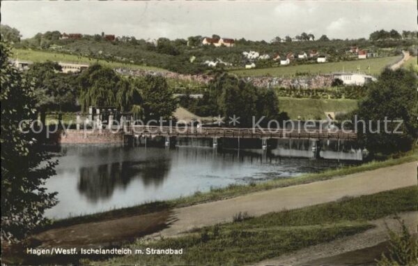 Hagen Westfalen Ischelandteich mit Strandbad Wehr