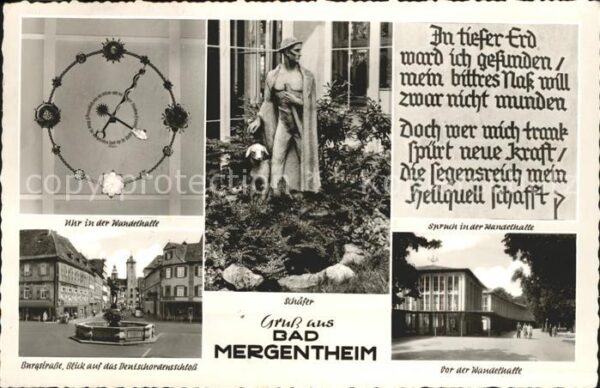 Bad Mergentheim Uhr in der Wandelhalle Spruch Burgstras