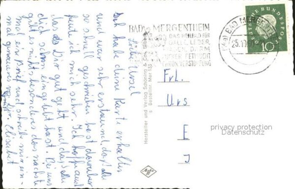 Bad Mergentheim Uhr in der Wandelhalle Spruch Burgstras – Bild 2