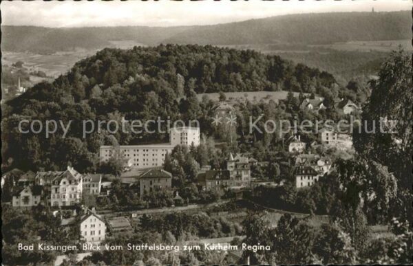 Bad Kissingen Blick vom Staffelsberg zum Kurheim Regi