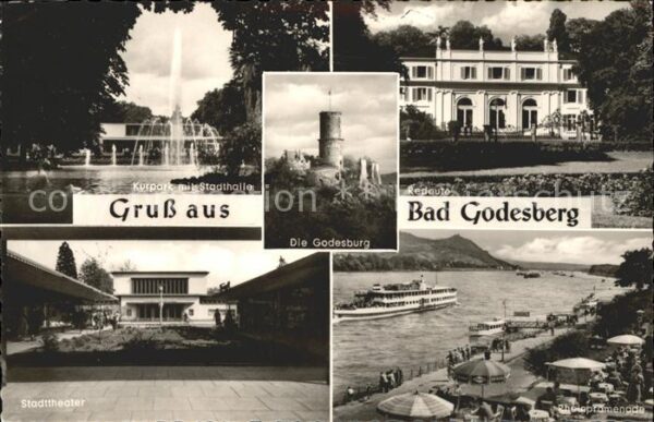 Bad Godesberg Kurpark Stadthalle Fontäne Godesburg Re