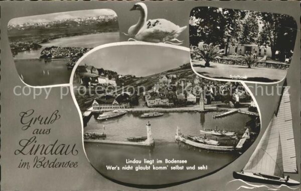 Lindau Bodensee Hafen Schiff Segelboot Spielbank Schwan