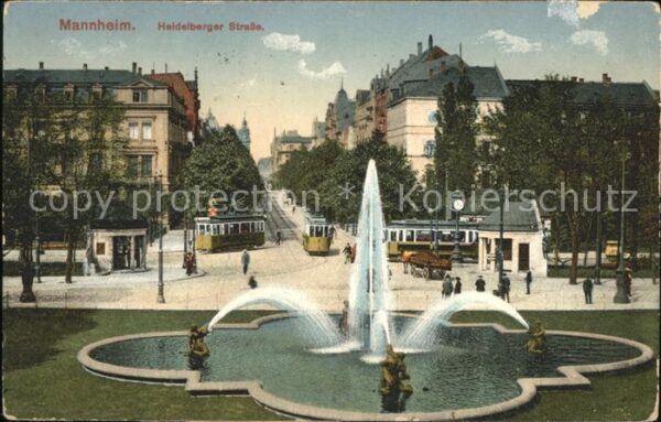 Mannheim Heidelberger Strasse Strassenbahn Fontä