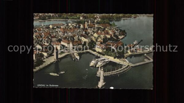 Lindau Bodensee Hafen Schiffe Fliegeraufnahme