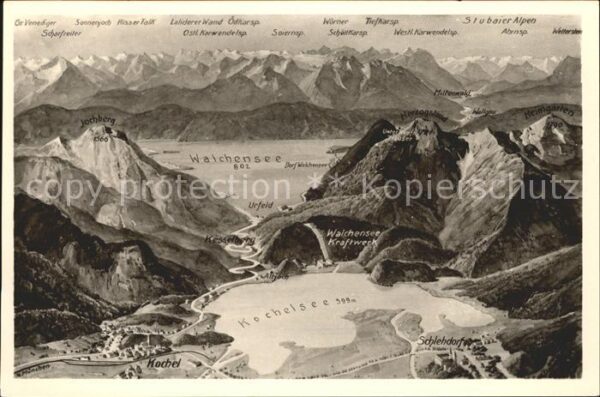 Kochel See und Walchensee Kraftwerk Alpenpanorama