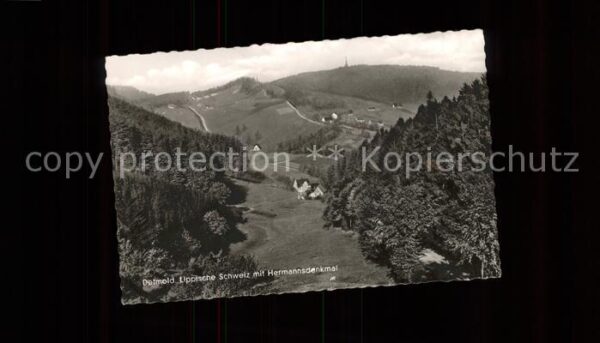 Hermannsdenkmal Panorama Lippische Schweiz mit Hermanns