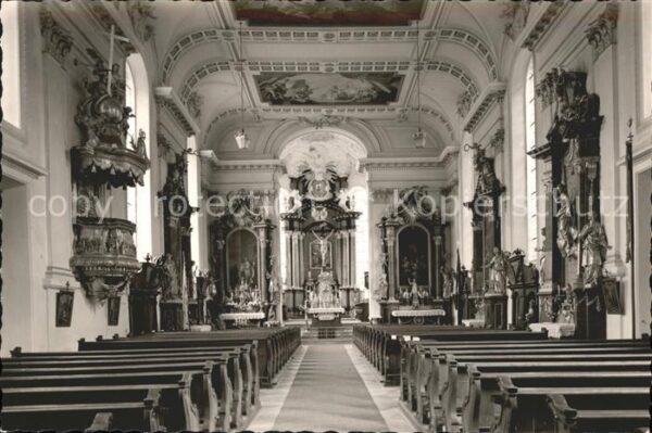 Wiesensteig Stiftskirche Inneres Altar Fresken