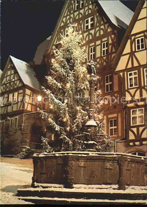 Miltenberg Main Christbaum am Marktplatz Brunnen Fachwe