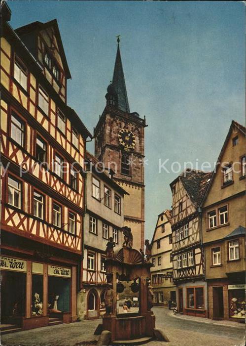 Wertheim Main Engelsbrunnen Fachwerkhaus Turm
