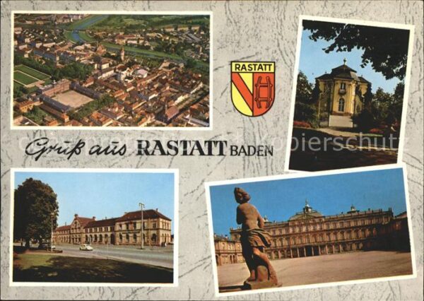 Rastatt Fliegeraufnahme Schloss Statue Pagodenb