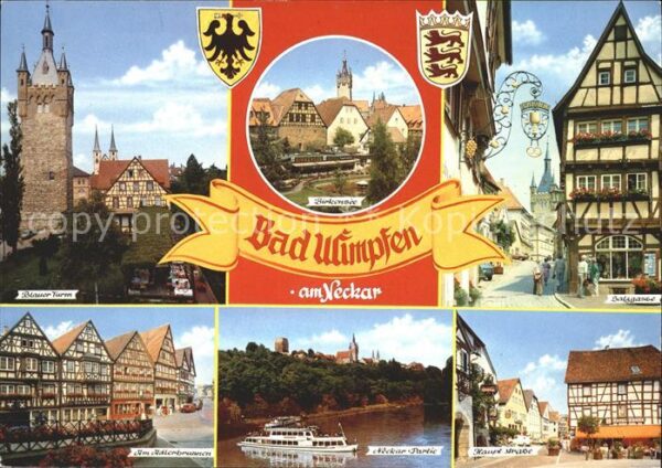 Bad Wimpfen Blauer Turm am Adlerbrunnen Fachwerkhäu