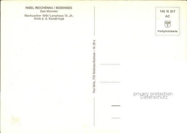 Insel Reichenau Münster Markuschor Langhaus 10. Jahrhun – Bild 2