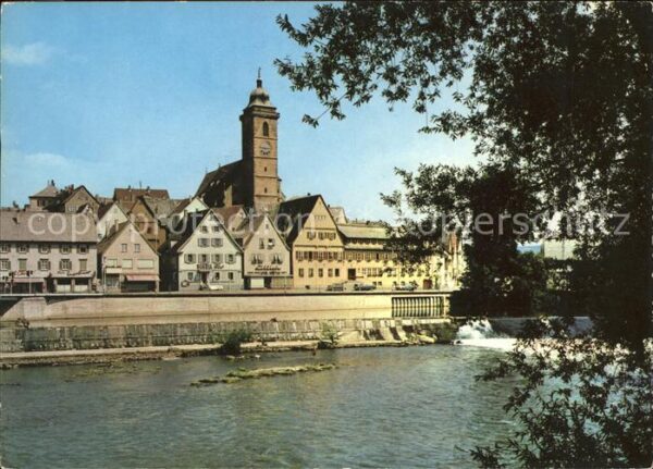 Nuertingen Blick von der Neckarbrücke Kirche