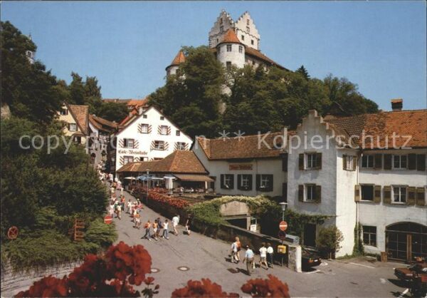 Meersburg Bodensee Steigstrasse mit Blick zur Meersburg