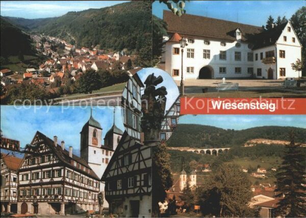 Wiesensteig Gesamtansicht Partie an der Kirche Fach