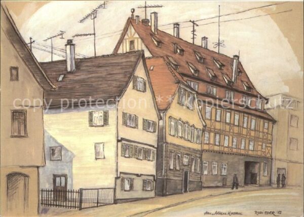 Goeppingen Am Alten Kasten Künstlerkarte Koloriert