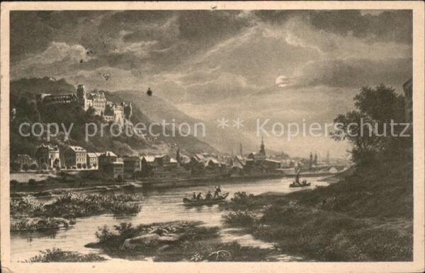 Heidelberg Neckar Neckerpartie mit Schloss