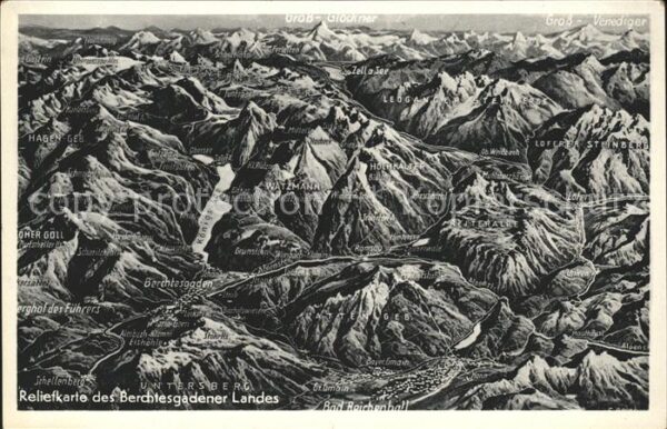 Berchtesgaden Reliefkarte des Berchtesgadener Landes