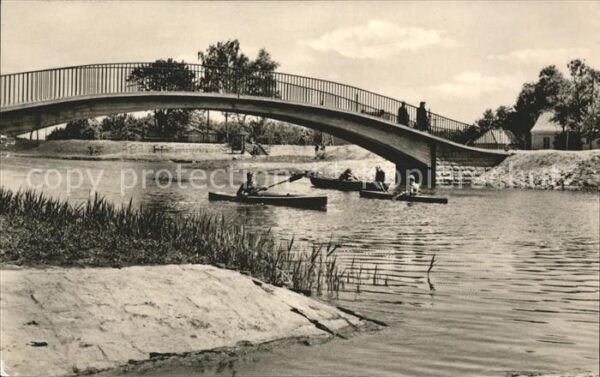 Senftenberg Niederlausitz Paddelstation Fussgängerbrücke