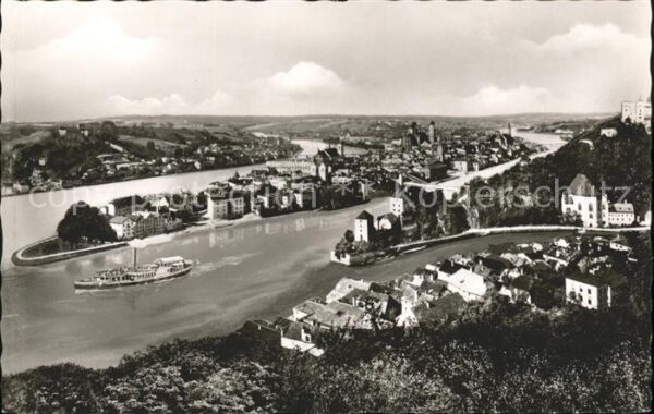 Passau Blick auf Donau Inn und Ilz