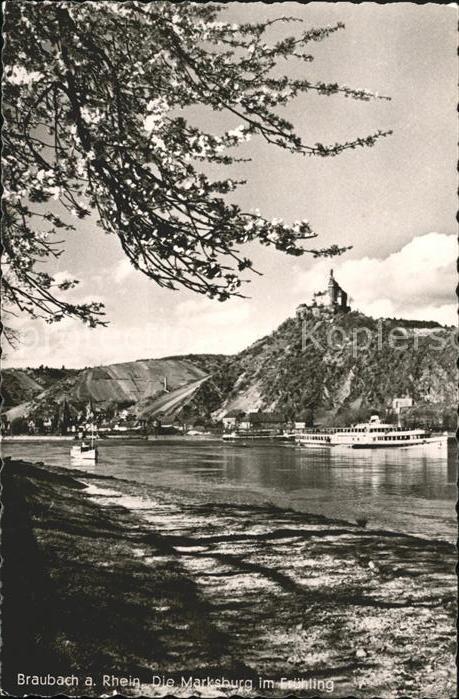Braubach Rhein Die Marksburg Rhein Schiffe