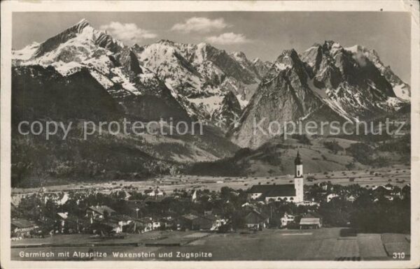 Garmisch-Partenkirchen mit Alpspitze Waxenstein und Zugspitze