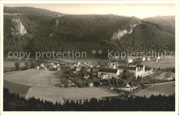Beuron Donautal Ortsblick mit Kloster