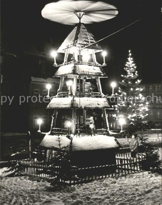 Zwoenitz Markt zur Weihnachtszeit Abendstimmung