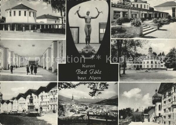 Bad Toelz Totale Wandelhalle und Kurhaus Teilansi