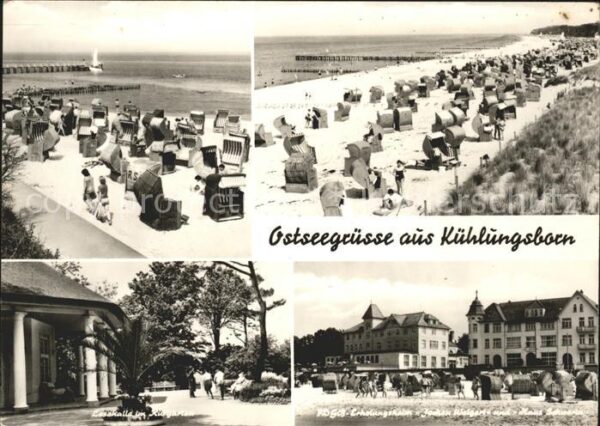 Kuehlungsborn Ostseebad Strandpartien Kurgarten Lesehalle FDGB