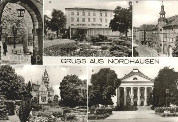 Nordhausen Thueringen Mahnmal HO Hotel Handelshof Rathaus Mey