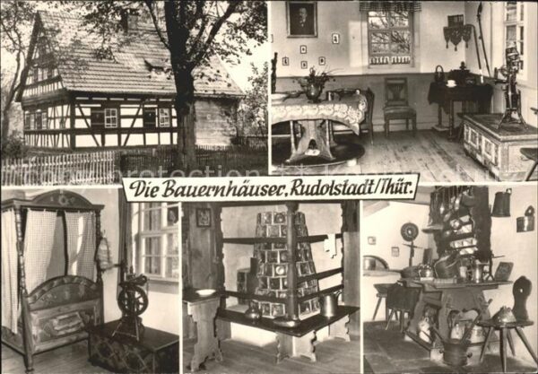 Rudolstadt Bauernhäuser Stube Spinnrad Kamin