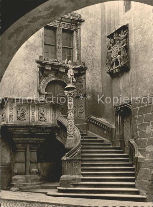 Goerlitz Sachsen Rathaustreppe mit Gerechtigkeitsgöttin