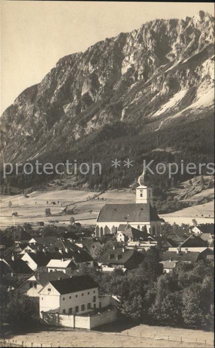 Admont Steiermark Ortsansicht mit Kirche und Alpen