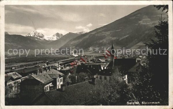 Selzthal Ortsansicht mit Kirche Alpenpanorama Ei