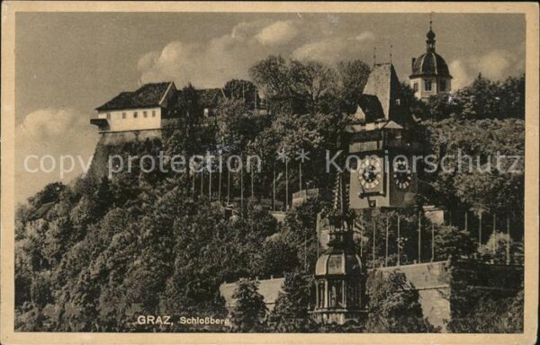 Graz Steiermark Schlossberg mit Uhrturm