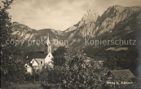Weng Gesaeuse Steiermark Ortsansicht mit Kirche