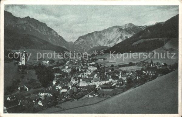 Eisenerz Steiermark Gesamtansicht gegen Seemauer Kletterste