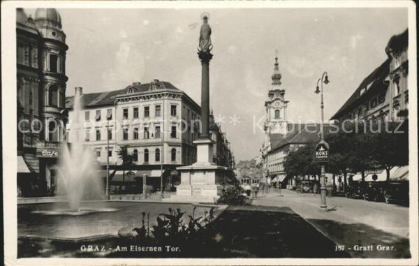 Graz Steiermark Partie am Eisernen Tor Denkmal Säule Fo