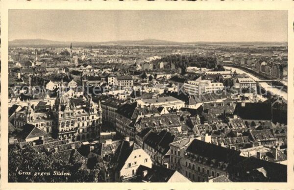 Graz Steiermark Blick über die Stadt gegen Süden