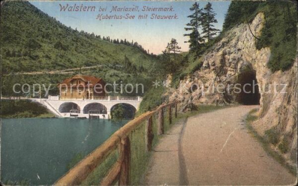 Mariazell Steiermark Walstern Hubertussee mit Stauwerk Tunne
