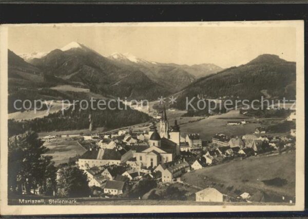 Mariazell Steiermark Gesamtansicht Basilika Alpenpanorama