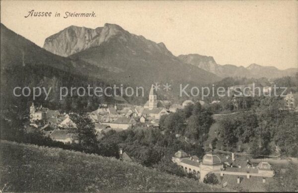 Bad Aussee Steiermark Gesamtansicht mit Alpenpanorama